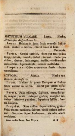 Codex medicamentarius Europaeus, 6,2. Pharmacopaeia Lusitanica. - 1822