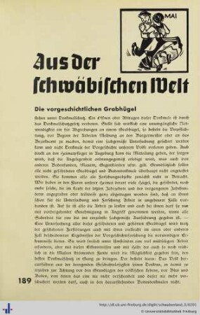 Die vorgeschichtlichen Grabhügel.