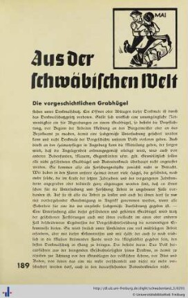 Die vorgeschichtlichen Grabhügel.