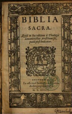 Biblia sacra : quid in hac editione a Theologis Lovaniensibus praestitum sit, paulo post indicatur