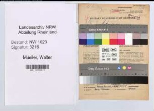 Entnazifizierung Walter Mueller , geb. 12.01.1907 (Verw.Gehilfe)