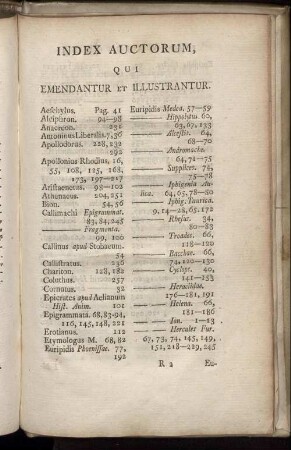 Index Auctorum, Qui Emendantur Et Illustrantur