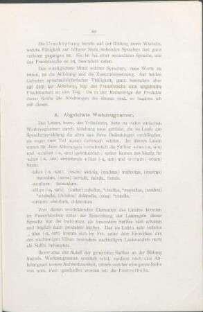 A. Abgeleitete Werkzeugnamen.