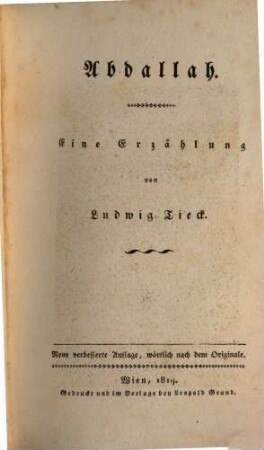 Abdallah : eine Erzählung