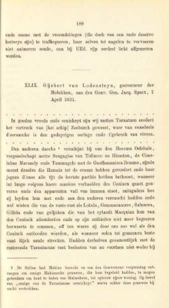 XLIX. Gijsbert van Lodensteyn, gouverneur der Molukken, aan den Gouv. Gen. Jacq. Specx, 7 April 1631