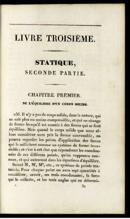 Livre Troisième. Statique.