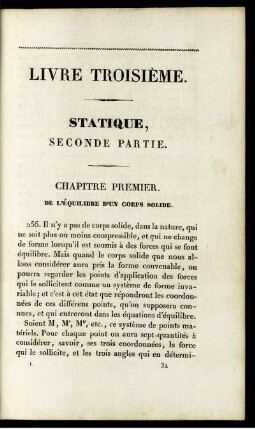 Livre Troisième. Statique.