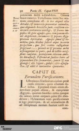 Caput IX. Eorundem Purificationes.