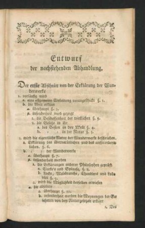 Entwurf der nachstehenden Abhandlung