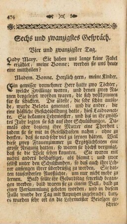Sechs und zwanzigstes Gespräch