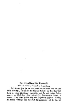Der staatsbürgerliche Unterricht