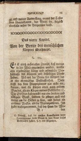 Das vierte Kapitel. Von der Breite des menschlichen Körpers überhaupt.