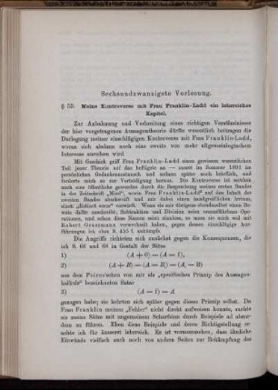 Sechsundzwanzigste Vorlesung [§§ 53-54]