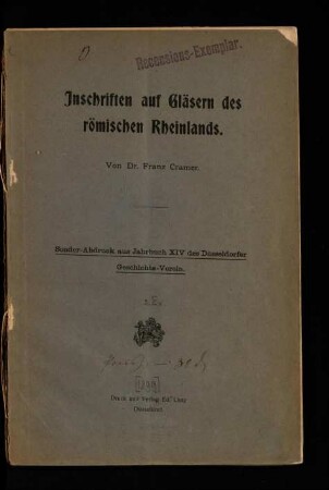 Inschriften auf Gläsern des römischen Rheinlands