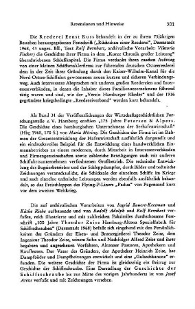 Rückschau einer Reederei, Text von Rolf Bernhart, archivalische Vorarbeit von Viktoria Fischer : Darmstadt, 1968