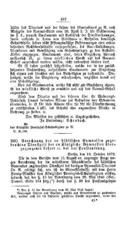 Anrechnung der an städtischen Gymnasien zugebrachten Dienstzeit der an Königliche Gymnasien übergegangenen Lehrer etc. bei der Pensionirung : [III. Gymnasien und Realschulen]