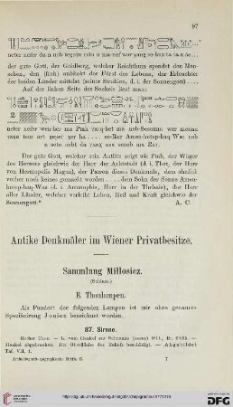 1: Antike Denkmäler im Wiener Privatbesitze, [2] : Sammlung Millosicz