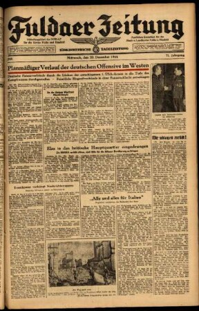 Ausgabe vom Mittwoch, den 20. Dezember 1944.