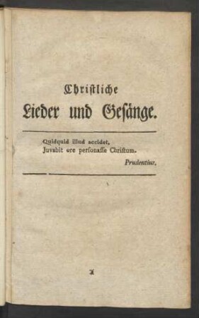 Christliche Lieder und Gesänge.