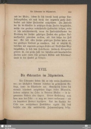 XVIII. Die Ockerarten im Allgemeinen
