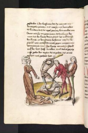 Der Kaufmann lässt den Knecht wegen dessen Falschheit mit Knüppeln erschlagen; (Kapite III: Vom Gerichtsverfahren gegen Dimna).