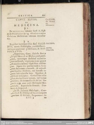 Caput XLVIII. De Medicina