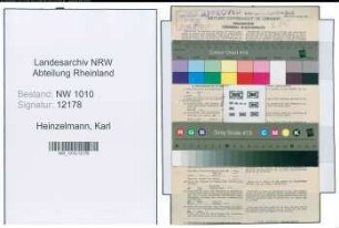 Entnazifizierung Karl Heinzelmann , geb. 19.12.1878 (Studienrat)