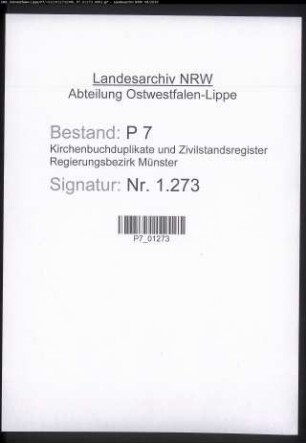 Zivilstandsregister der Munizipalität Werne (H 1812). (Gemeinde: Werne, Kreis Lüdinghausen)