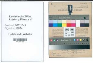Entnazifizierung Wilhelm Hellebrandt , geb. 20.07.1889 (Lokfuehrer)