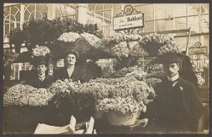Ansichtskarte Blumenhändlerin, Friedrichstraße