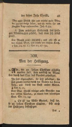XIII. Von der Heiligung.