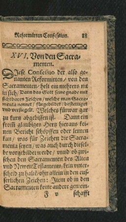 XVI. Von den Sacramenten.