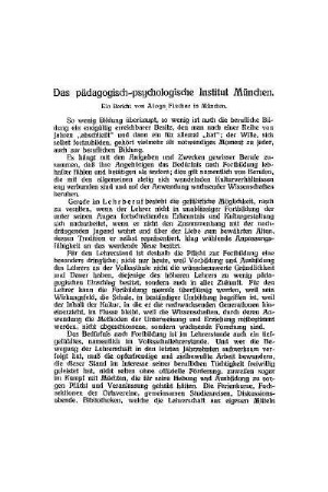 Das pädagogisch-psychologische Institut München