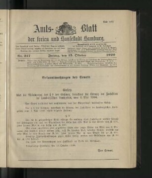 No. 217, 15. Oktober 1920