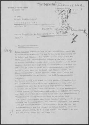 Langenburg: Inspektionsbericht 1966