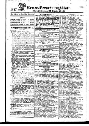 1237.Ausgabe. Dienstag, 31. Oktober 1916