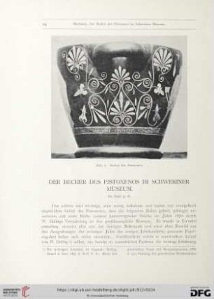 Der Becher des Pistoxenos im Schweriner Museum