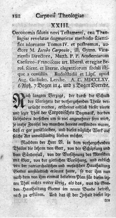 XXIII. [Theologiae revelatae dogmaticae.]