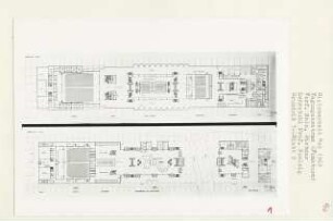 Tagungszentrum [Funkturm], Berlin-Westend (Diplomarbeit bei Peter Poelzig): Grundrissebenen 0.00 und + 6.00, 1:200