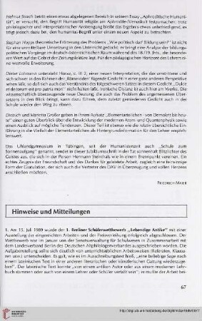 Hinweise und Mitteilungen