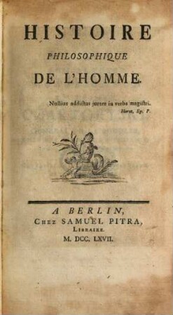 Histoire Philosophique De L'Homme