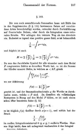 §. 103. Summation der unendlichen Reihe für diesen Fall