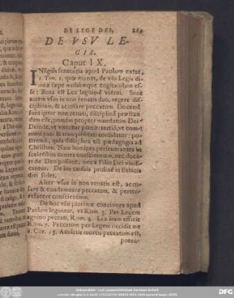 De Usu Legis. Caput IX.