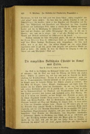 ¬Die¬ evangelischen Volksschulen Östreichs im Kampf ums Dasein