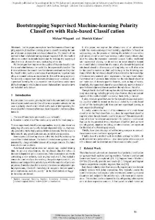 Bootstrapping Supervised Machine-learning Polarity Classifiers with Rule-based Classification