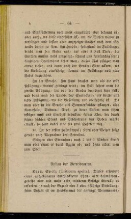 Anbau der Getreidearten
