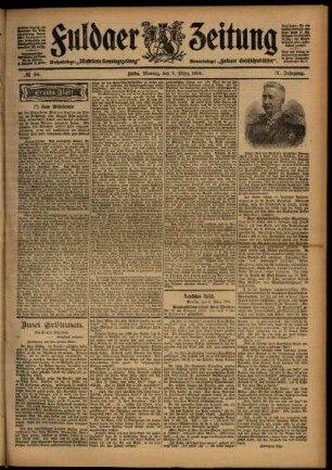 Erste Ausgabe vom Montag, den 07. März 1904.