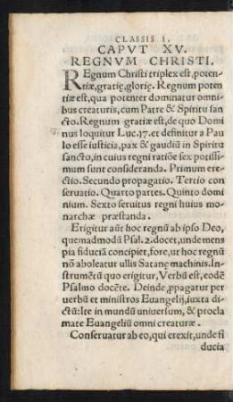 Caput XV. Regnum Christi.