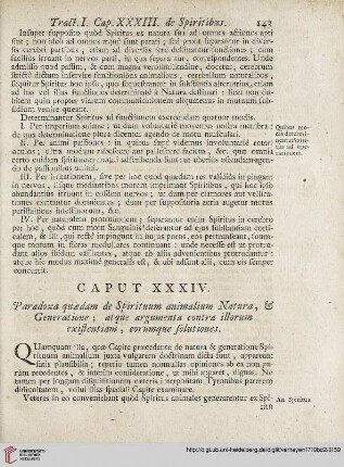 Caput XXXIV: Paradoxa quaedam de Spirituum animalium Natura […]