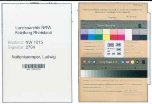 Entnazifizierung Ludwig Nottenkaemper , geb. 26.09.1917 (Lehrer)